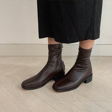 [앤드블랑] 윈터 기모 안감 스판 플랫 앵클부츠 (3cm)