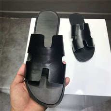 남성 샌들 여행 사무실 슬리퍼 수제화 가죽 천연