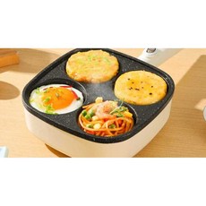 계란후라이기계 자취후라이팬 업소용 토스트 브런치, 3.아침기계(4구-화이트)뚜껑없음+도구3종세트