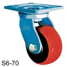 66476FM/B+스마토 단조캐스터(회전) S6-70(6in ch) S 가구바퀴 대차바퀴 캐스터바퀴 무소음우레탄바퀴 의자바퀴_S+121012