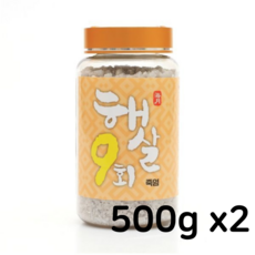 해월햇살죽염 9회 흰죽염 기본굵은(중자)알갱이 1kg (500gX2), 2개, 500g