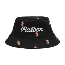 말본 타이거 버킷 올오버 프린트 버킷햇 블랙 MALBON Tiger Buckets All Over Print Bucket Hat M-7886-BLK, BLACK, One Size - 말본