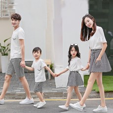 커플티 모녀드레스 휴양지룩 돌촬영의상 패밀리룩 가족티셔츠 백일사진옷 반팔 티셔츠