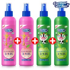 포멀비 마이키즈 3in1 어린이 헤어 에센스 280ml 2+2, 01_복숭아향 2개+사과향 2개