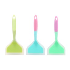 실리콘 와이드 페이스 프라이팬 뒤집개 생선 및 팬케이크 요리용 논스틱 조리기구 주방 1PC, 04 3pcs 2
