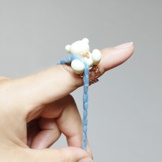 니팅링 실홀더 자석 니팅링 뜨개반지용 실홀더 뜨개실로부터 손가락보호 crochet ring, 구름나비 레드, 1개 - 니팅링