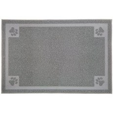 Monster Pets 35.5 by 23.75-Inch Rectangle Shape Cat Litter Mat X-Large Grey, One Color_One Size, One Color