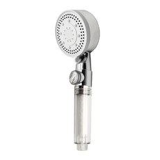 샤워헤드 고압 샤워 헤드 휴대용 필터 빗물 목욕 마사지 스프레이, 2.Clear Silver, 한개옵션1