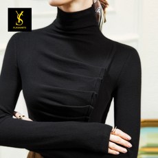해외 라틴 밸리 줌바 댄스 라틴댄스 트레이닝복 여성 성인 상의 긴팔 가을 겨울 목폴라 댄싱 의상이 모던하다, 01.S