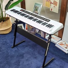 디지털 전자 피아노 연습용 교육용 61건반 전용스탠드 포함, 화이트(RP-6)+전용스탠드+헤드폰+의자