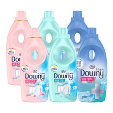 다우니 실내건조 삶음파워 초고농축 섬유유연제 1L 6개 (총 6개 향 X 각 2L), 옵션1