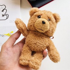 에어팟케이스 1/2 특이한 테드 곰돌이 털인형 캐릭터 젤리 커버_브라운355, 단일상품