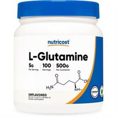 뉴트리코스트 L-글루타민 파우더(500G) 무맛 - 글루텐 프리 및 비-GMO 100인분, 1개, 500g