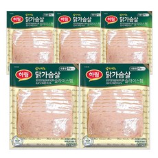 하림 밥싸먹는 닭가슴살 슬라이스 129g 5봉, 5개