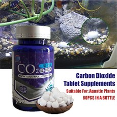 CO2 태블릿 물 잔디 수족관 식물 수생 잎 플로트 잔디 CO2 이산화탄소 슬라이스 디퓨저 생산자 물고기 탱크 60 피스, 1개