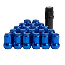 자동차 휠 너트 범용 20 개 1 키 스틸 휠 너트 32mm 레이싱 잠금 러그 너트 닛산 인피니티 스바루 스즈키용 M12 x 1.51.25, 02 Blue_02 M12x1.25