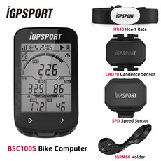 자전거 속도계 GPS 컴퓨터 IGPSPORT-BCS100S 자전거 컴퓨터 BLE ANT + 2.6 인치 방수 무선 스톱워치 MTB, 09 BSC100S FULL SET