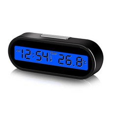 호환 미니 차량 디지털 LCD 백라이트 내부 외부 온도 계량기 차량용 전자 12v, [02] 2in1 Temp Clock