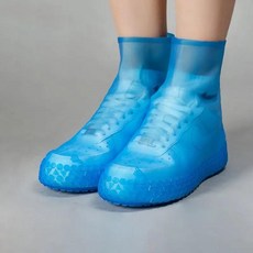 야외 미끄럼 방지 레인 신발 커버 방수 착용 미드 카프 슈즈 부, Man size 42-46, Blue, 3.Blue, 1개