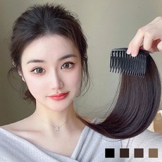 윗머리 볼륨 살리는 부분 가발 풍성한 정수리 패션 부분가발, 1개, 흑색/12cm - 윗머리가발