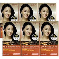 댕기머리 한방칼라크림, 6개, 120g, 7호 흑색