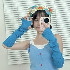 하이유니 비비드컬러 니트 골지 팔 손 토시 핸드 암 워머