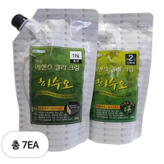 투에이산업 명품 에센스 칼라 크림 염색제 1제 500ml + 2제 500ml, 1N 흑색, 7세트
