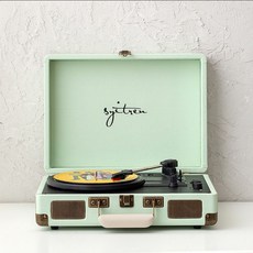 시트로네 ORVOK 블루투스 레트로 감성 턴테이블 감성캠핑 휴대용 LP 플레이어, 민트 업그레이드