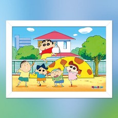 (PS) 짱구는 못말려 놀이터 직소 퍼즐 캐릭터 액자패키지, 우드화이트, 500피스