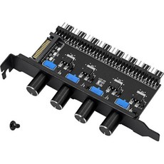 신룬 4노브 냉각팬 속도조절기 PC 8채널 CPU케이스용 팬허브 HDD VGA PWM 팬 PCI브라켓 12V 팬제어 SATA 전원공급장치