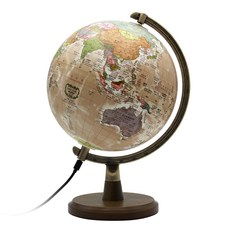 서전 LED 브라운 지구본 USB 210mm Seojeon LED Globe SJ-210-ES20