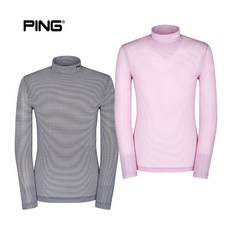 핑 PING 남성 전판 패턴 실리콘 로고 이너 티셔츠 112A1TI908