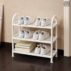 M컴퍼니 현관신발장 좁은 미니신발장 플라스틱 신발 정리대 아파트 현관 미니 신발장 [55*21*58] 화이트 허쉬 신발수납장 3단 선반 수납장 [HS-U600-Wp2], 55 * 21 * 58, 1개