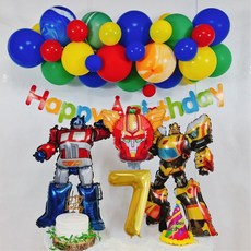 스마일파티 헬로 카봇 로봇 풍선 생일파티세트, 1세트, 7세