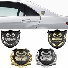 1pc 탄소 섬유 스티커 마쓰다 Axela Atenza 2 3 5 6 CX3 CX5 CX7 CX9 RX7 RX8 MX3 MX5 프론트 트렁크 엠블렘 자동차 장식|차량용 스티커|, 1개, B Gold, 단일