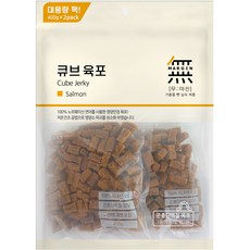 무마진 큐브 육포 강아지 간식 져키, 연어맛, 800g, 1개 - 강아지연어간식