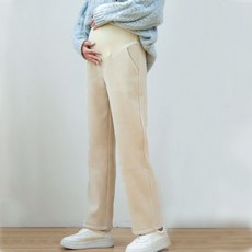 겨울 임산부 기모 바지 캐주얼 빅사이즈 임부 와이드 팬츠 데일리 도톰 임부복 통바지 YJW