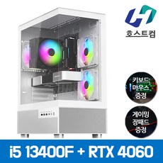 호스트컴 조립컴퓨터 게이밍 PC 데스크탑 본체, 게이밍PC04) 13400F + 4060, Free DOS, 1TB, 16GB, 화이트