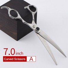 FIRELION 애완 동물 가위 7 0/7 5/8 0 인치 440c 스틸 개 손질 동물용 곡선, 1개