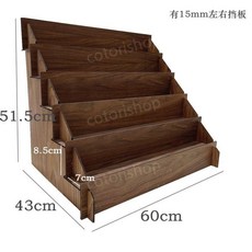 엽서 진열대 홍보물 카드 거치대 선반 원목 전시 브로슈어 조립형, 블랙 월넛 컬러 플랫 5레이어(배플 포함)