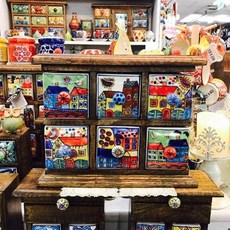 로얄코테즈 6칸 미니약장 KR599-1/로얄코테즈/예쁜/엔틱 /악세사리함/도자기/유럽/실내장식/빈티지/원목, 로얄코테즈 6단 미니약장 KR599-1