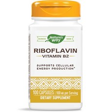네이쳐스웨이 비타민 B2 100 mg 리보플라빈 캡슐, 100개입, 1개