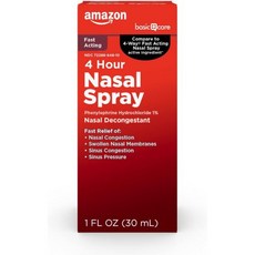 Amazon Basic Care 아마존 베이직 노즈 케어 부비강 스프레이 페닐에프린 염산염 1% 비강분해제 1oz 30ml, 1 Fl Oz (Pack of 1), 1개