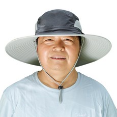 대두 남성 등산모자 빅사이즈 12cm넓은챙 사파리 머리큰 챙모자 99%이상자외선차단, 다크그레이