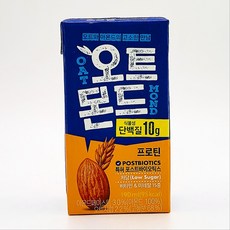 [지노앤코]롯데칠성 오트몬드 프로틴 190ml 오트 아몬드 저당 단백질 두유 간식 음료, 48개