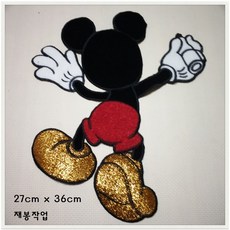 (와펜이솔) 캐릭터 미키 열접착 봉제식 와펜 패치, 1개, 042 레드미키