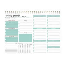 주간 플래너 주최자 목록 일정 일정 일정 식사 플래너 시트 와이어 바인딩, Z1
