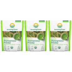 Amazing Grass 유기농 슈퍼그린 분말 밀싹 케일 모링가 스피루리나 150g 3개