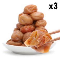 미루도 키슈 미나미 첨가물 프리 우메보시 1KG 저염 3팩