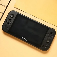 X80 Pro 휴대용 게임 콘솔 PSP 지능형 레트로 아케이드 게임 콘솔 비디오 음악 플레이어 7 인치 디스플레이, 1) Black